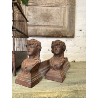 Franse gietijzeren haardbokken 